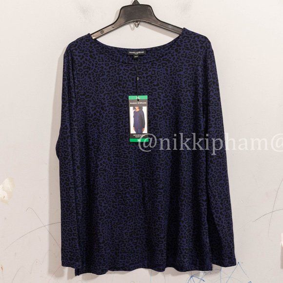 Brand new Mario Serrani crewneck long-sleeved top  size XL - Picture 2 of 5